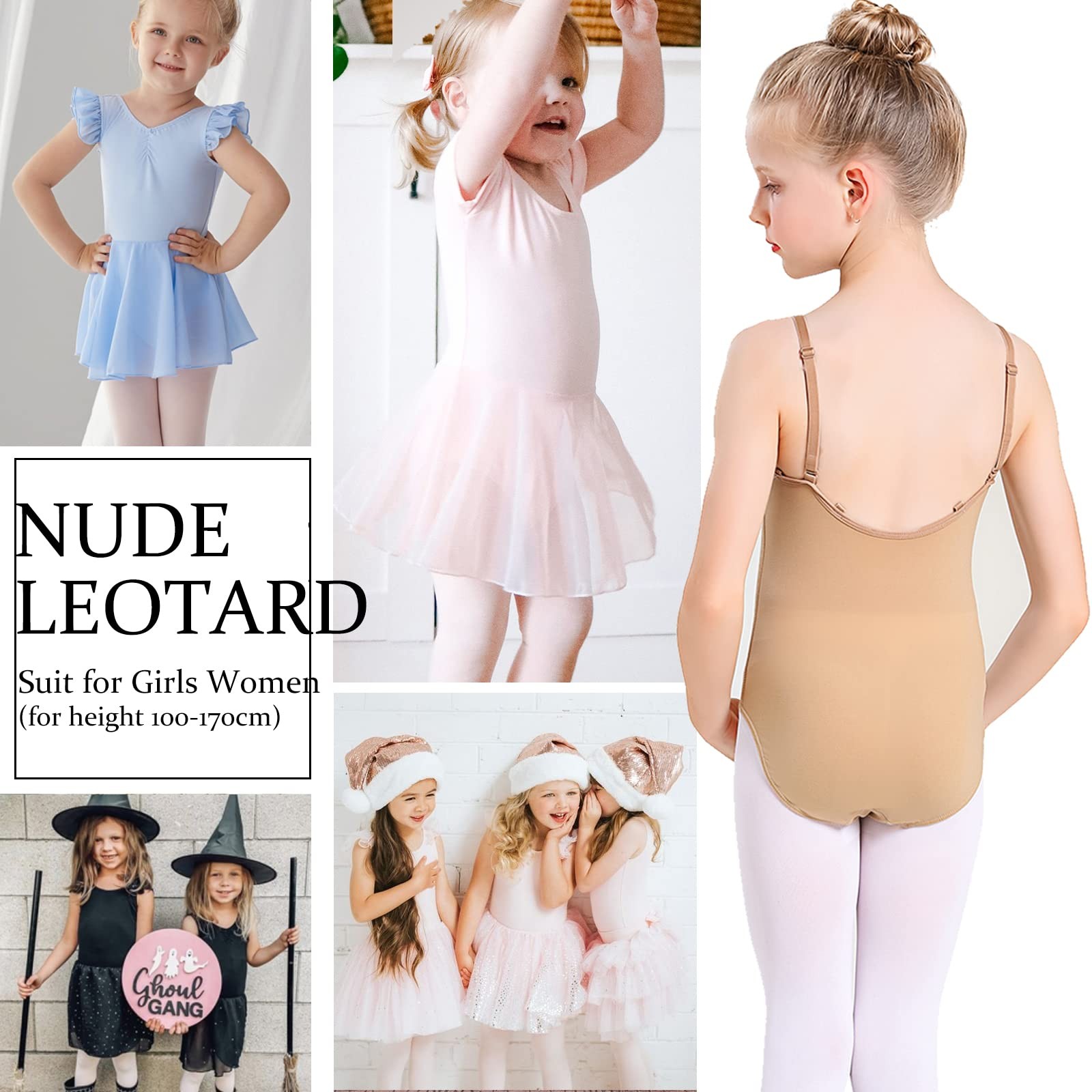 Monbessi Girls Ballet Dance Nude XS (Height: 100-120 cm, 3-5 Years),
