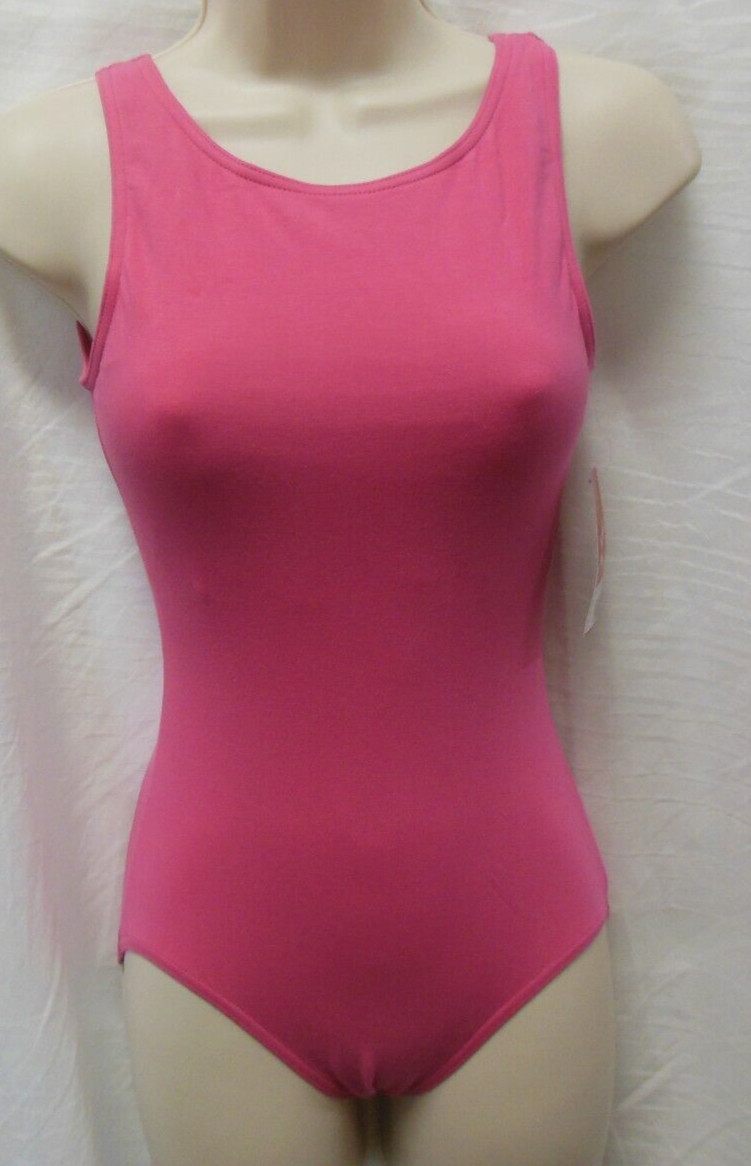 CAPEZIO TANK LEOTARD CC201 CPK Ladies sizes Cotton Spandex high neck CC201