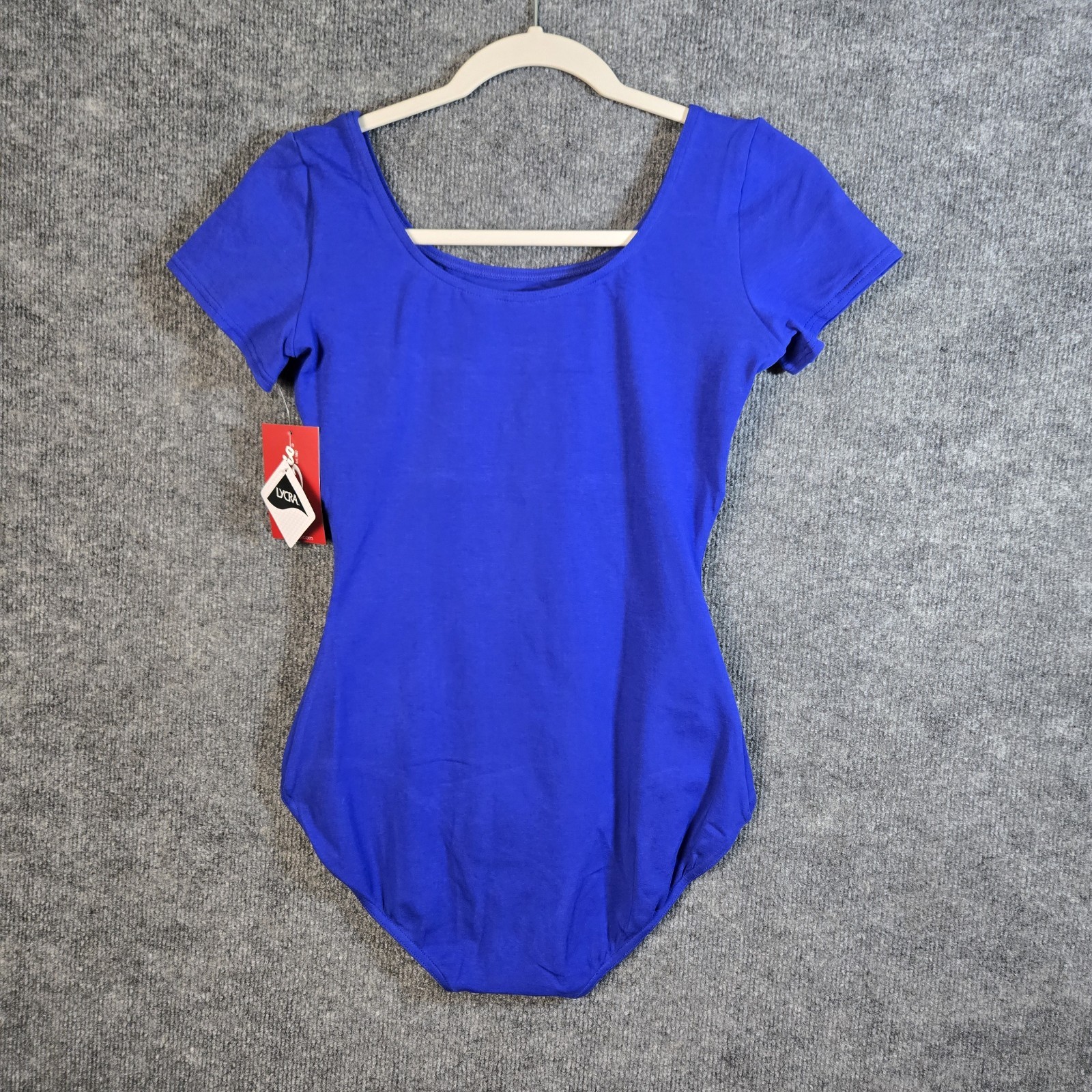 Capezio Leotard Womens L Royal Blue Short Sleeve One Piece Active New