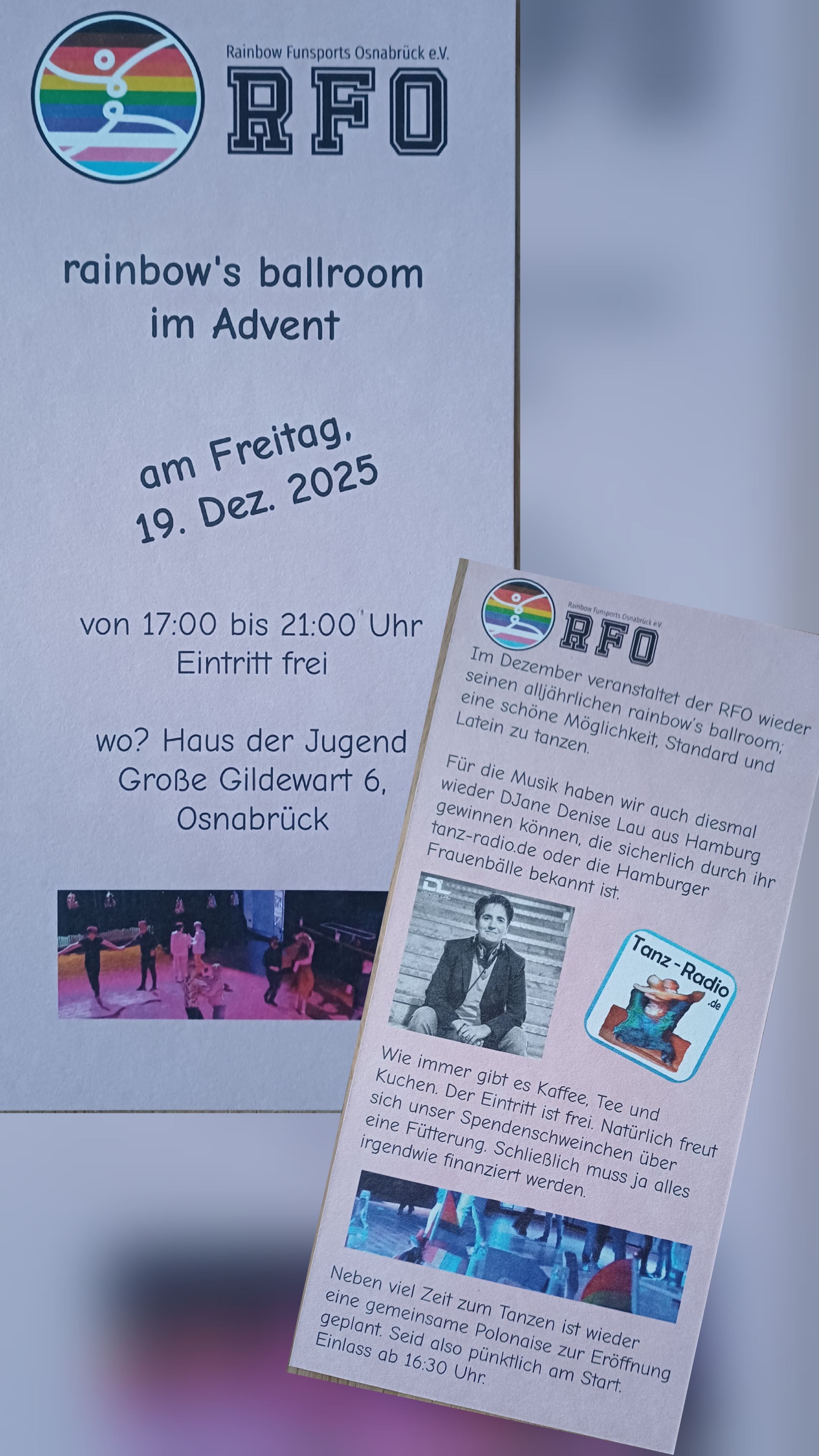 Flyer: rainbow\'s ballroom im Advent